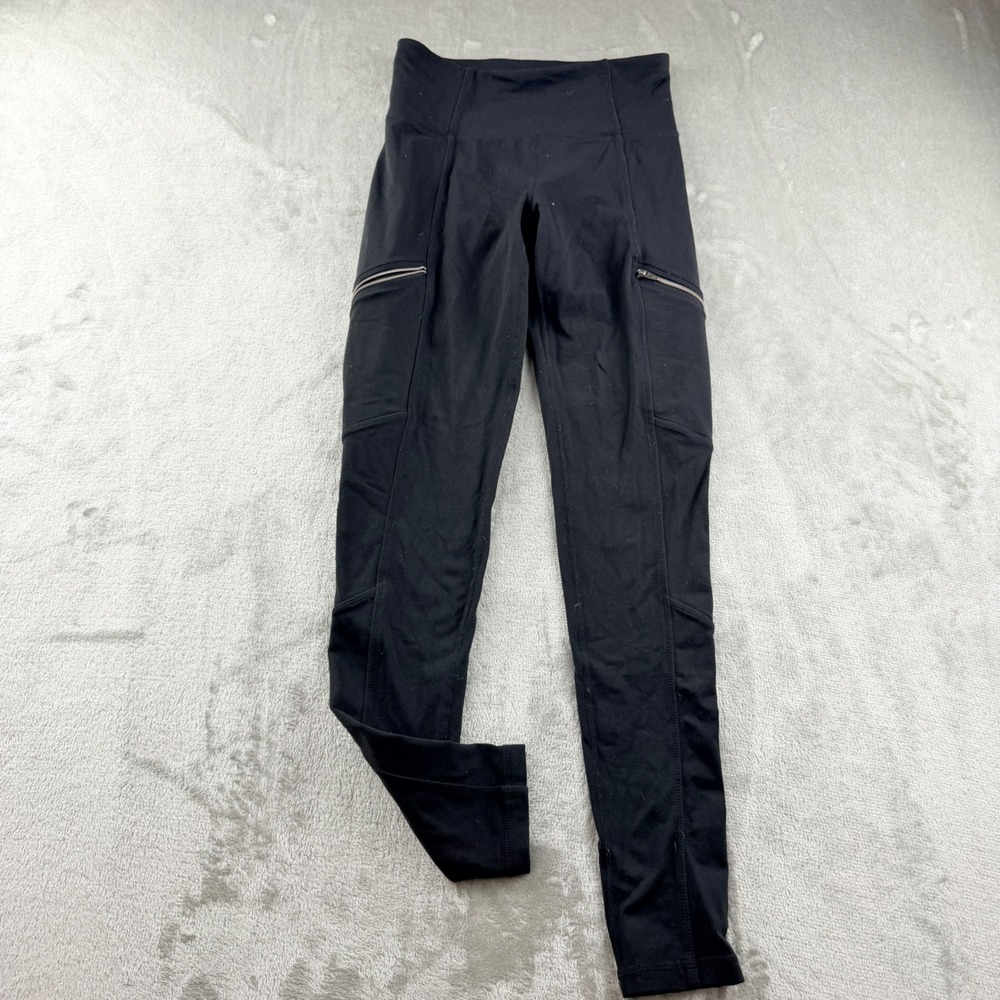 Athleta Women's XS Modern Headlands Hybrid Cargo Leggings Black Zip